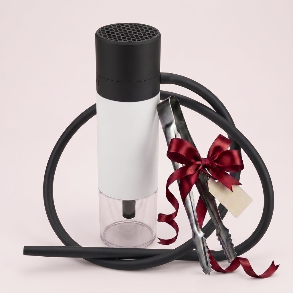Premium Portable Car Shisha (Luxury White Edition) + FREE Tong